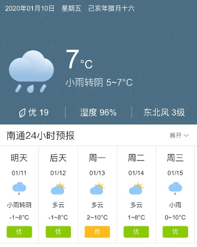 江苏南通天气预报（江苏南通天气预报一周7天）
