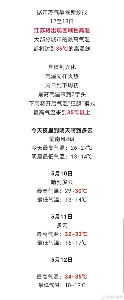 兴化天气预报（江苏兴化天气预报）
